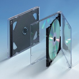 Dünne Doppelbox, schwarzes Tray, 25 Stk.