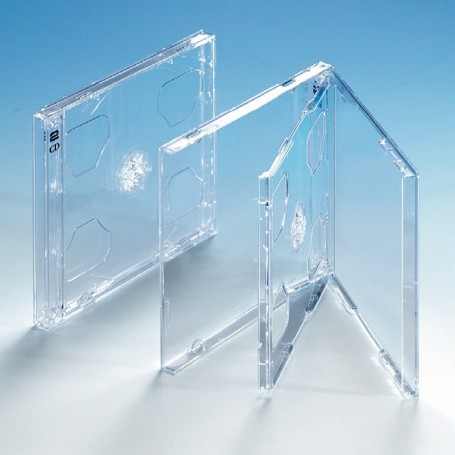 Dünne Doppelbox, transparentes Tray, 25 Stk.