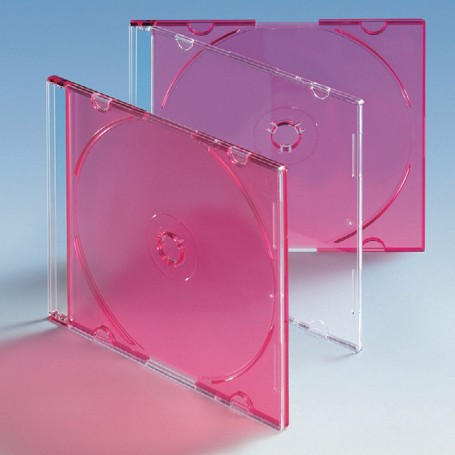 Slim Jewel Case in Translucent Red, 50 pcs.