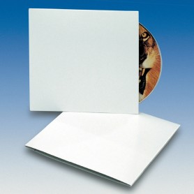 Kartonstecktasche für 12cm CDs, weiß unbedruckt, 100 Stk.