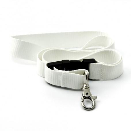 Flat Fabric Lanyard, white