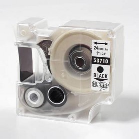 D1 Schriftband 24 mm, schwarz auf transparent