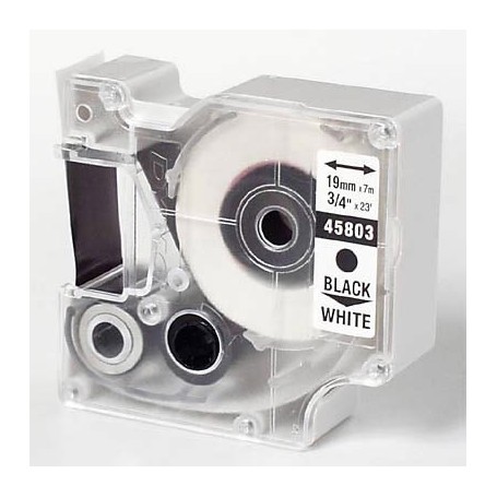D1 Label Cassette 19 mm, black on white