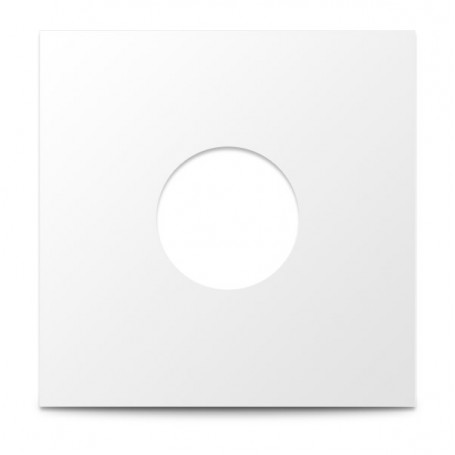 12" Vinyl Maxitasche mit Loch, weiß, 50 Stk.