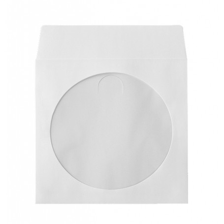 Paper Sleeve with Plastic Window and Flap Insert-Tab, self-adhesive sticker on reverse side, 1000 pcs.