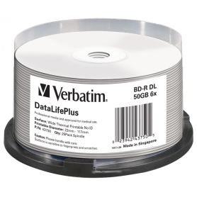 BD-R 6x 50GB Verbatim THERMAL RETRANSFER WHITE, 25 pcs.